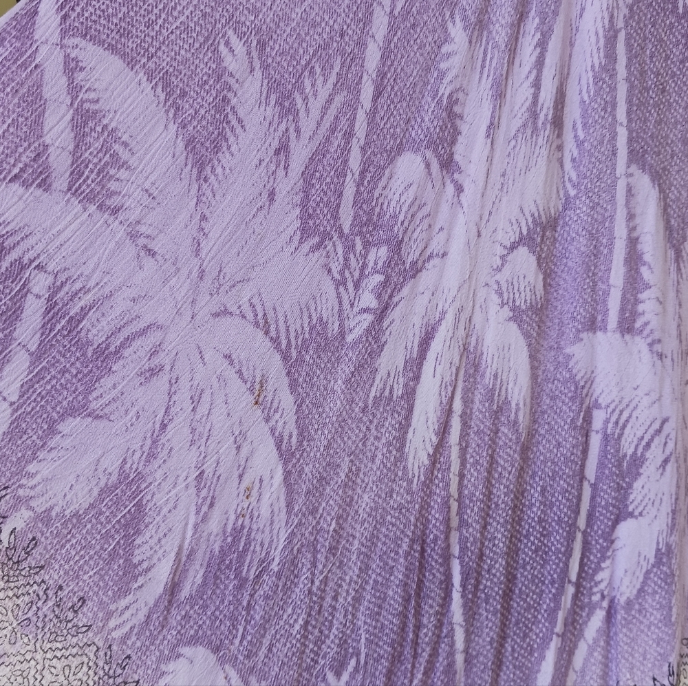 Sheer Purple Palm Flowy Maxi